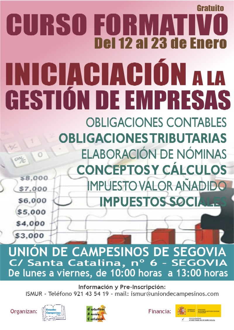Escuelas Campesinas de Segovia programa dos cursos formativos de iniciación a la gestión de empresas