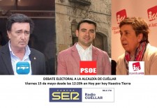 Radio Cuéllar ofrece el viernes 15 de mayo el debate entre Jesús García (PP), Carlos Fraile (PSOE) y Montserrat Sanz (IU)